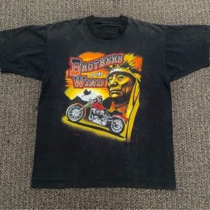 Vintage 90s Harley Davidson Indian Motorcycles Brothers Of The Wind Shirt Large